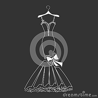 Beautiful dress silhouette Vector Illustration
