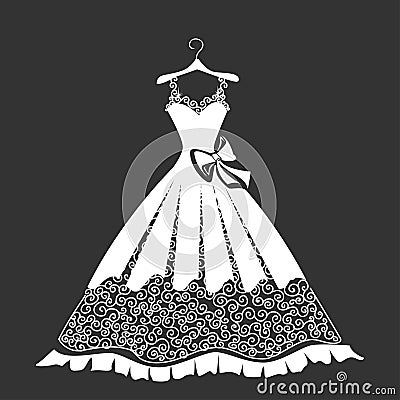 Beautiful dress silhouette Vector Illustration