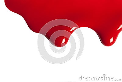 Beautiful drip paint close up. drip red paint Stock Photo