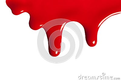 Beautiful drip paint close up. drip red paint Stock Photo