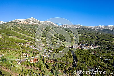 Aerial drone photo - Rugged Rocky Mountains of Breckenridge, Colorado. Stock Photo