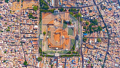 Beautiful drone shot of Meenakshi amman temple Madurai India Stock Photo