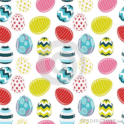 Beautiful Easter Egg Seamless Pattern Background Vector Illustra Vector Illustration