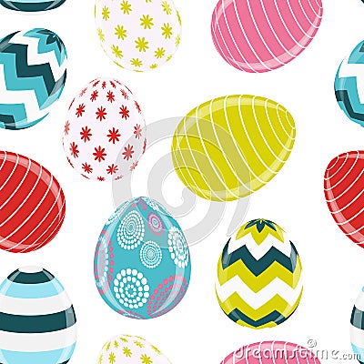 Beautiful Easter Egg Seamless Pattern Background Vector Illustra Vector Illustration