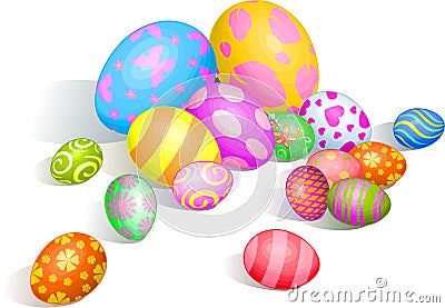 Beautiful Easter eggs Vector Illustration