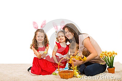 Beautiful Easter family Stock Photo