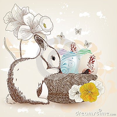 Beautiful Easter postcard Vector Illustration