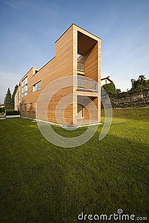 Beautiful ecologic house, outdoors Stock Photo