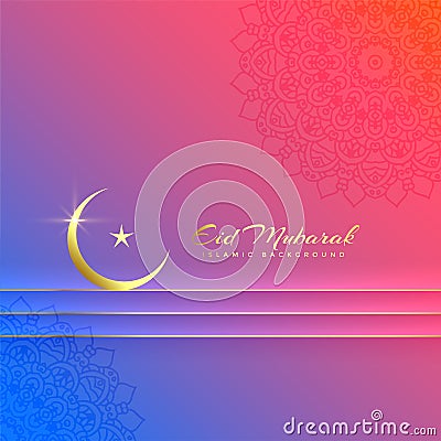 Beautiful eid mubarak colorful festival background Vector Illustration