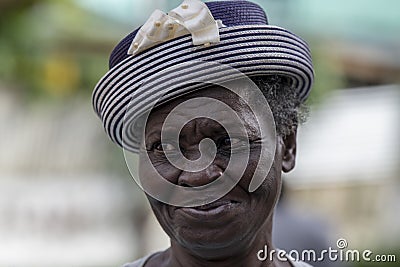 Beautiful elderly Lady, Port Antonio, Jamaica Editorial Stock Photo