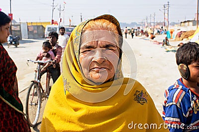 Beautiful elderly woman of India Editorial Stock Photo