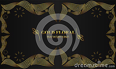 premium elegant gold floral background with floral and leaf ornament Vector Illustration