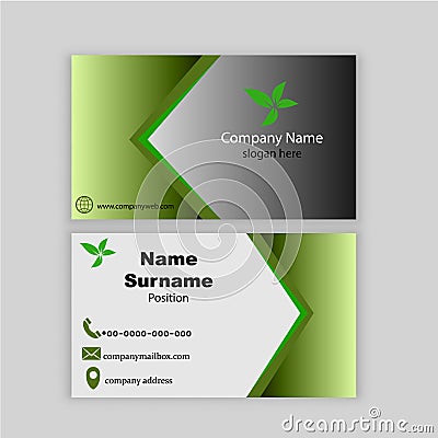 Beautiful and Elegant green business card template Stock Photo