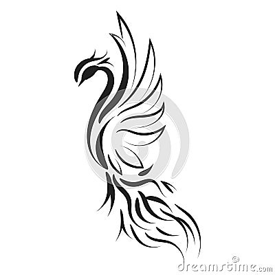 Beautiful And Elegant Phoenix Tattoo Design idea Vector Illustration