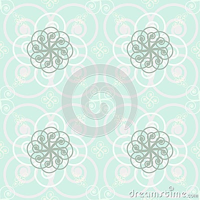 Beautiful elegant print of roundish flourishes in delicate paste Vector Illustration