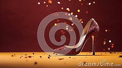 beautiful elegant shoes shiny red Stock Photo