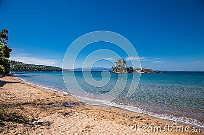 Beautiful Elinika beach in Ag. Nikolaos, Evia island, Greeece Stock Photo