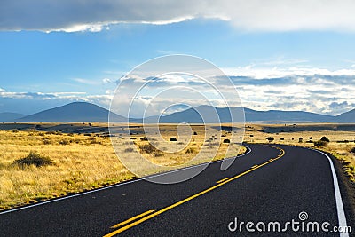 Beautiful endless wavy road in Arizona desert Stock Photo