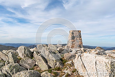 Beautiful evening view of the summit of Mount Kosciuszko 2228m above sea level in the Snowy mountains, New South Wales Stock Photo