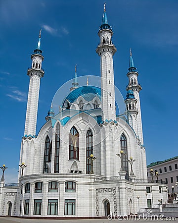 Beautiful and exquisite view of Kul Sharif mosque. Kazan city, Tatarstan, Russia Stock Photo