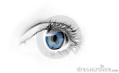 Beautiful Eye with blue Pupil Stock Photo