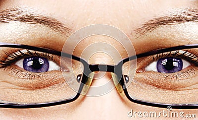 Beautiful eyes and glasses Stock Photo