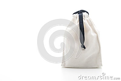 beautiful fabric bag on white Stock Photo