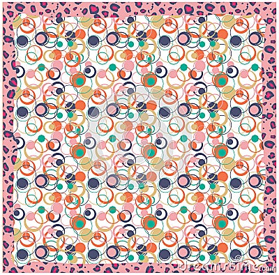 Beautiful fabric with colorful ornamen pattern background Vector Illustration