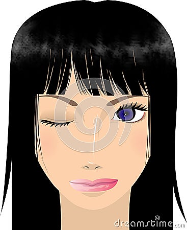 Beautiful face Vector Illustration