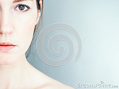 Beautiful face of a cute, young woman Stock Photo