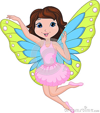 Beautiful fairy cartoon Vector Illustration