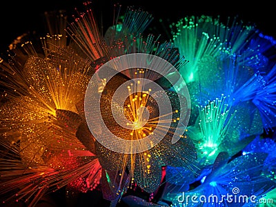 Beautiful fairy glowing flowers Stock Photo