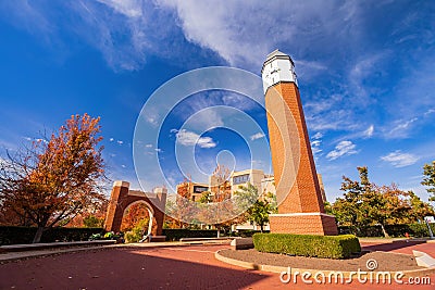 Beautiful fall color of the health sciences campus, University of Oklahoma Editorial Stock Photo