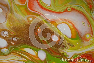 Beautiful fall colors blend together in this abstract acrylic painting for backgrounds. Stock Photo