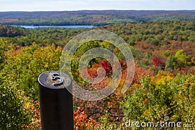 Beautiful Fall Colors and Vistas Seen from Centennial Ridges Hiking Trail #1 Stock Photo