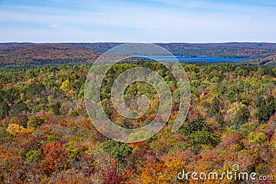 Beautiful Fall Colors and Vistas Seen from Centennial Ridges Hiking Trail #1 Stock Photo