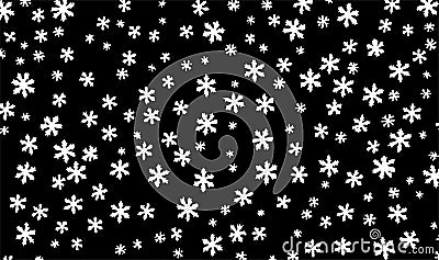 Beautiful falling snow background. Hello, snow night. Snowflake winter decoration Vector Illustration
