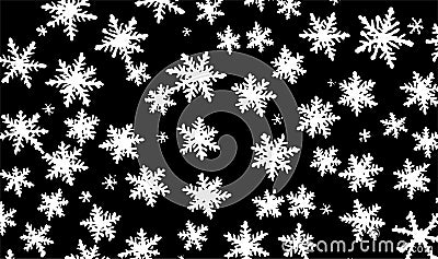 Beautiful falling snow background. Hello, snow night. Snowflake winter decoration Vector Illustration