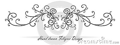 Beautiful fancy scroll design, paragraph or text underline, wedding design element Stock Photo