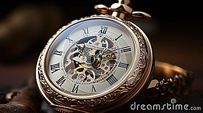 A Beautiful Fantasy Analog Watch Dial Background Selective Focus Stock Photo