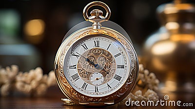 A Beautiful Fantasy Analog Watch Dial Background Selective Focus Stock Photo