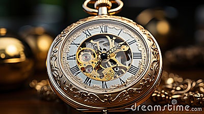 A Beautiful Fantasy Analog Watch Dial Background Selective Focus Stock Photo