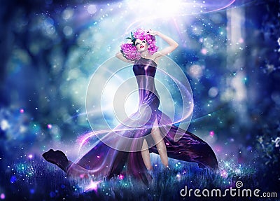 Beautiful fantasy fairy woman Stock Photo