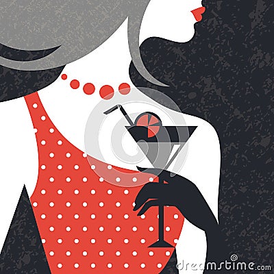 Beautiful fashion woman silhouette. Vector Illustration