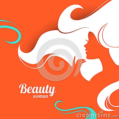 Beautiful fashion woman silhouette. Paper design Vector Illustration