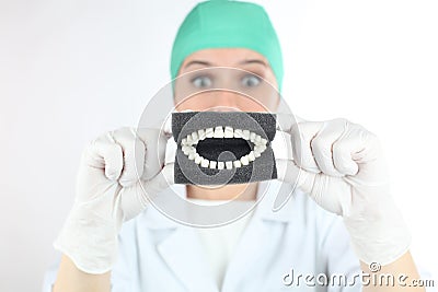 Beautiful female stomatologist Stock Photo