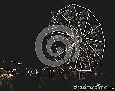 A beautiful ferris wheel in the evening in Halle an der Saale, Saxony-Anhalt Editorial Stock Photo