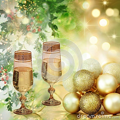 Beautiful festive background Christmas and New year. Stock Photo