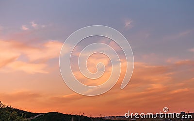 Beautiful fiery sunset Stock Photo