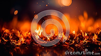 Beautiful fire background, generative ai. Stock Photo